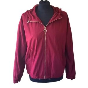 Forever 21 Zip Up Hooded Jacket Mesh Lined Coat Medium